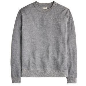J Crew Mens Long Sleeve Textured Sweater Crewneck Gray Heather Nebula Soft Large